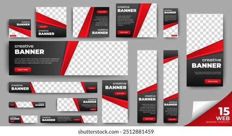 Professional ads banner template set design. Business web banner layout for cover, flyer, social media, background, poster, card. vector