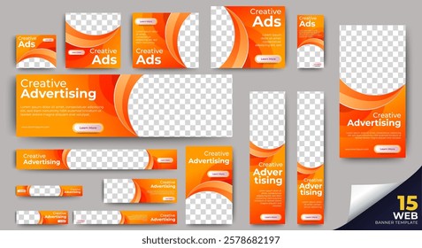 Professional ads banner template set design. Business web banner layout for cover, flyer, social media, background, poster, card. vector