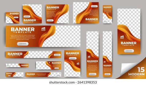 Professional ads banner template set design. Business web banner layout for cover, flyer, social media, background, poster, card. vector