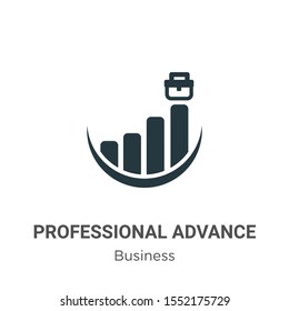 Professional advance vector icon on white background. Flat vector professional advance icon symbol sign from modern business collection for mobile concept and web apps design.