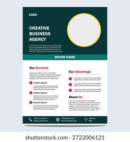 Professional Advertising Flyer Layout with Visual Balance. This professional advertising flyer layout is designed with strong visual balance and content organization. The structure guides attention smoothly from headline to supporting details. Suitable for flyers, posters, and online promotional materials. The design supports customization of text and imagery while maintaining clarity and consistency. Ideal for presenting information in a clean and visually appealing manner.

Creative business agency flyer template design with modern Page Layout and placeholder images and text isolated on transparent background