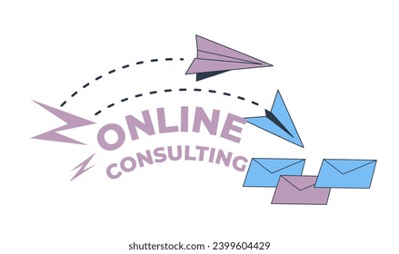 Professional advise and recommendations on issues of users and clients. Online consulting with customer via Internet. Specialists communicating and helping to solve problems. Vector in flat style