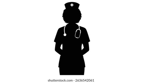 Professional African Woman Nurse Providing Healthcare Services in Medical Clinic Setting