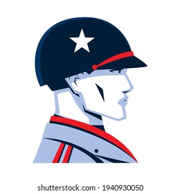 professional american soldier character isolated