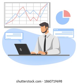 gráficos de análisis profesional en el lugar de trabajo