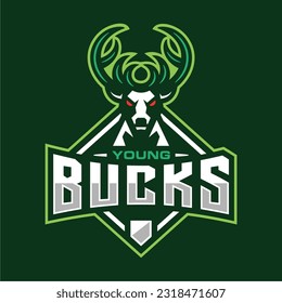 Profesional Angry Young Bucks Esporta Plantilla De Logotipo Para Juego O Ilustración De Equipo Deportivo