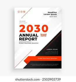 professional annual cover page template for corporate catalog or magazine vector