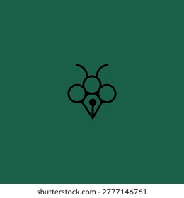 Professional Ant Pen Nib Logo, Minimalist Writing Identity. 