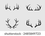 professional antlers silhouette vector art design