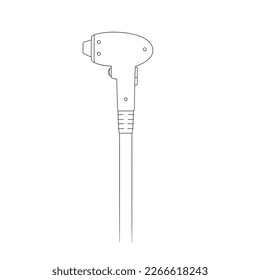 Professional apparatus for laser hair removal. Line illustration of a medical machine for epilation hair follicles on body. Instrument for salon beauty procedure of permanent depilation