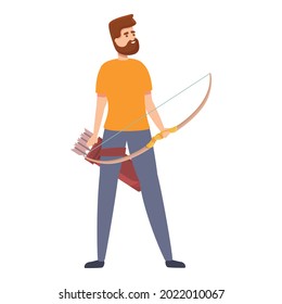 Professional archer icon cartoon vector. Archery winner. Sport game