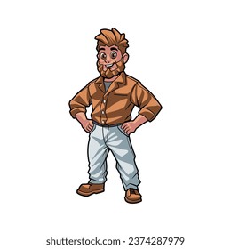 Professional Architect Cartoon graphic of Builder Mascot character illustration