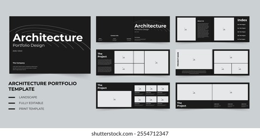 Professional Architecture portfolio layout design template or real estate portfolio
