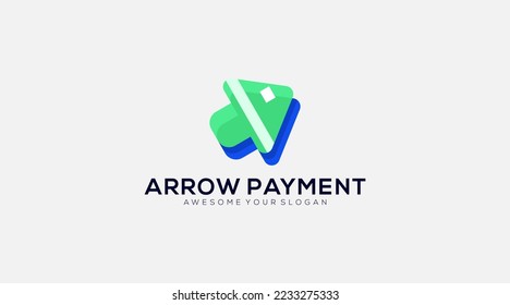 Logotipo de pago de flecha profesional en la ilustración de un símbolo de diseño