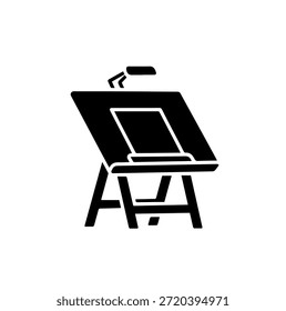 Professional Artist Easel or Drafting Table Silhouette for Studio and Creative Workspace Design