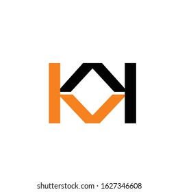 Professional Artistic Monogram Letter KK Mirror Up Icon Logo
