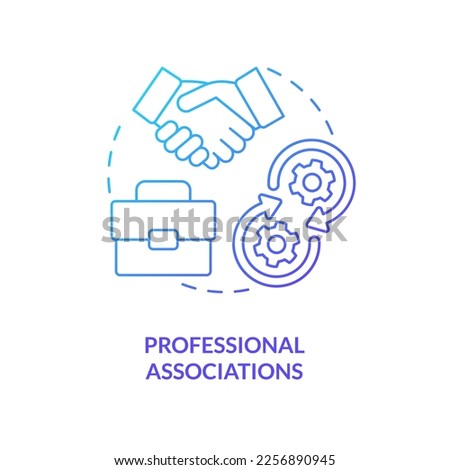 Professional associations blue gradient concept icon. Networking. Partnership. Business cooperation abstract idea thin line illustration. Isolated outline drawing. Myriad Pro-Bold font used
