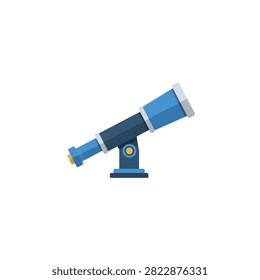 Professional Astronomical Telescope Icon in Flat Design Style Isolated on White Background for Science