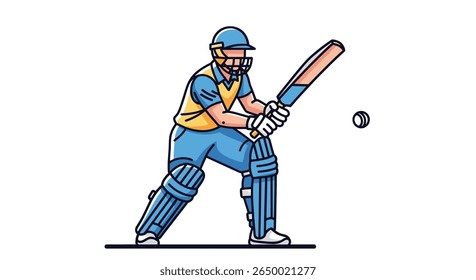 A professional athlete engaged in a competitive cricket match displaying athleticism and skill