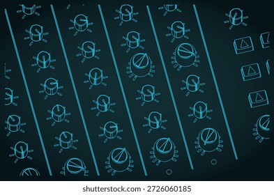 Mezclador de audio de Profesional de primer plano Ilustración vectorial estilizada
