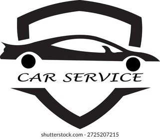 Professionelle Auto-Service-Logo abgeschirmt Auto Silhouette Symbol