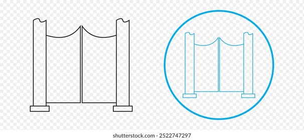 Professional and automatic gate line icon. vector illustration.