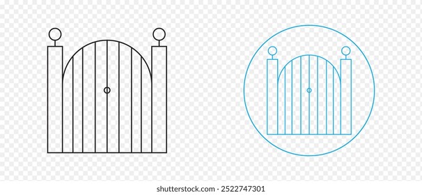 Professional and automatic gate line icon. vector illustration.