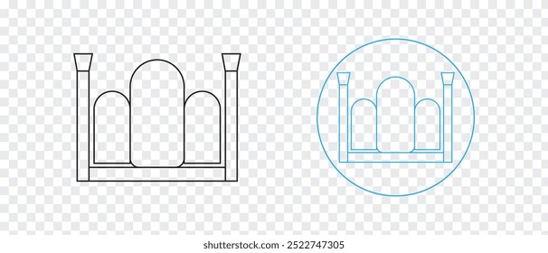 Professionelles und automatisches Gate Line Icon. Vektorgrafik.