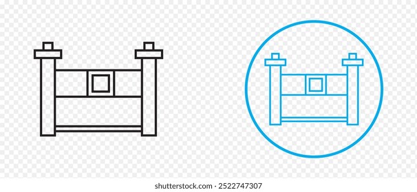 Profesional e ícono de la línea de la puerta automática. Ilustración vectorial.