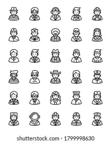 Icono de avatares profesionales para sitio web, aplicación, impresión, documento, diseño de afiches, etc.