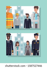 Professional avatars people design, Working occupation person job corporate employee and service theme Vector illustration