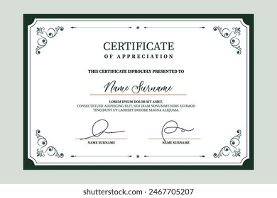 professional award appreciation certificate template design printable