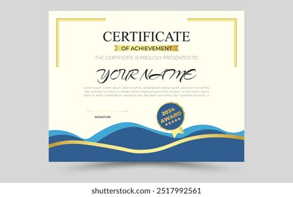 Professional award appreciation certificate template design printable
