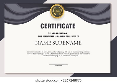 professional award certificate vector template. with green landscape design accents