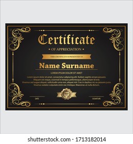 Professional award diploma certificate design vector 