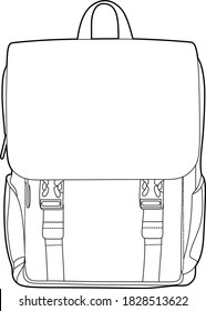 Professional Backpack Vector / Line Drawing. Icon, Logo, Design, Element