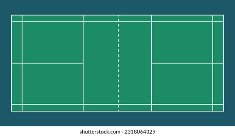 Professional Badminton court indoor, Simple flat design style ,Illustrations for use in online sporting events, print or book. Vector illustration EPS 10