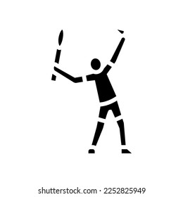 professional badminton glyph icon vector. professional badminton sign. isolated symbol illustration
