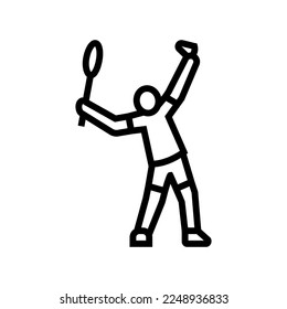 professional badminton line icon vector. professional badminton sign. isolated contour symbol black illustration