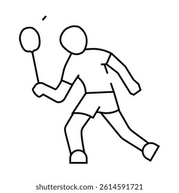 professional badminton line icon vector. professional badminton sign. isolated contour symbol black illustration