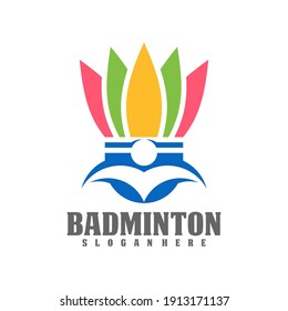 Professional Badminton Sports Team Championship Logo, Creative Badminton design concepts template, icon symbol
