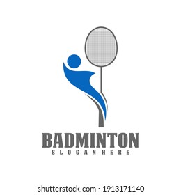 Professional Badminton Sports Team Championship Logo, Creative Badminton design concepts template, icon symbol