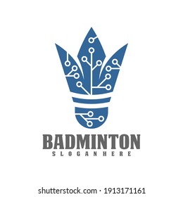 Professional Badminton Sports Team Championship Logo, Creative Badminton design concepts template, icon symbol