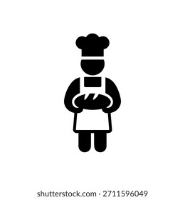 Profissional padaria Chef ícone de padeiro isolado no fundo branco