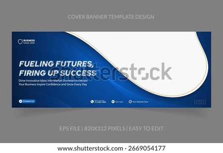 Professional banner for business with abstract gradient background and customizable image area