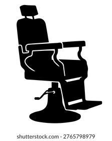 Professional Barber Chair Vector Silhouette Male Salon Grooming Equipment Icon Design Template for Barbershop Logo and Haircare Branding