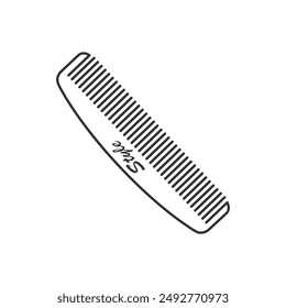 Professional barber comb flat line icon sign