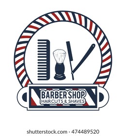 professional barber shop icon vector illustration graphic