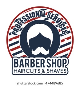 professional barber shop icon vector illustration graphic