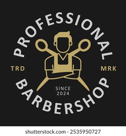 Professional Barbershop Logo Design Vector Template. A Modern yet Timeless Aesthetic Logo for Barbershop